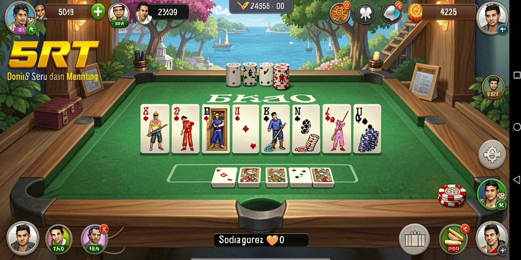 Screenshot gameplay 5RT menunjukkan aksi seru permainan Domino.