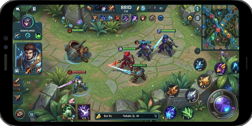 Screenshot 88ID menampilkan aksi seru di arena MOBA.