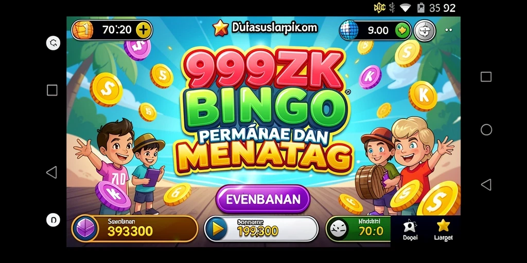 Tampilan gameplay bingo di 999ZK yang seru dan interaktif.