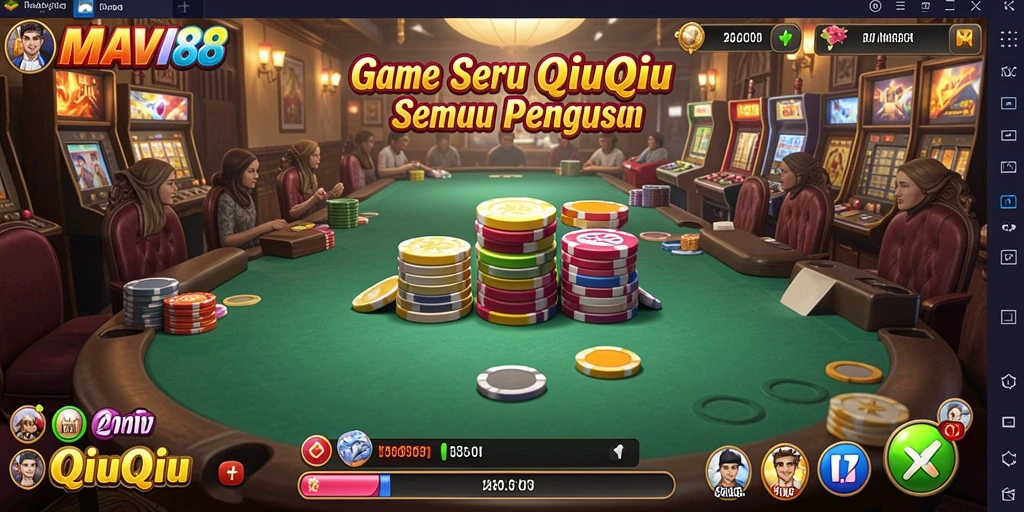 Screenshot utama AMAVI88 menunjukkan aksi seru QiuQiu.