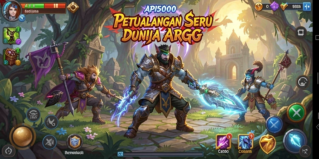 Screenshot gameplay dari API5000 yang menunjukkan pertempuran epik dalam dunia ARPG.