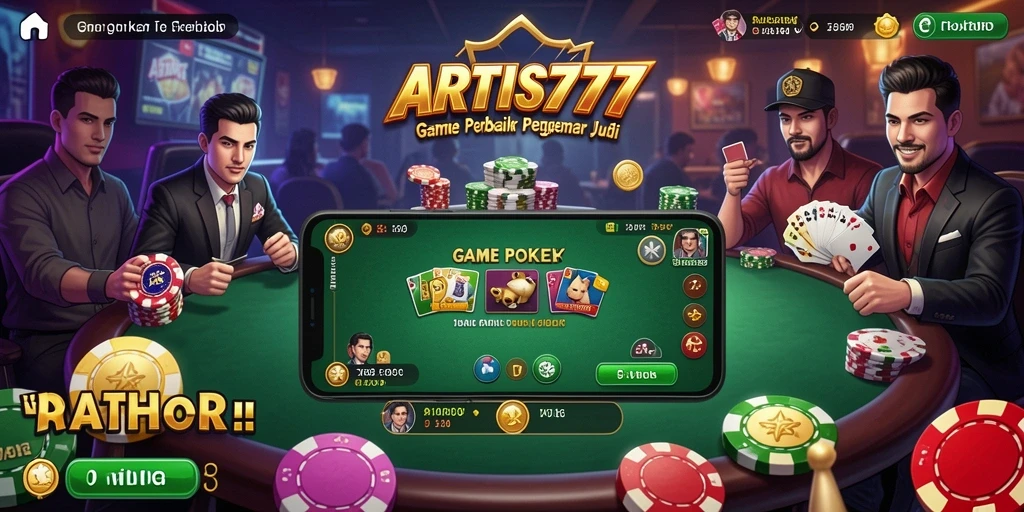 Tampilan screenshot dari gameplay Poker yang mendebarkan di ARTIS777.