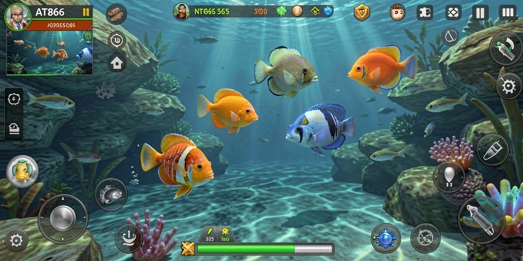 Gameplay Tembak Ikan yang seru dan penuh warna.