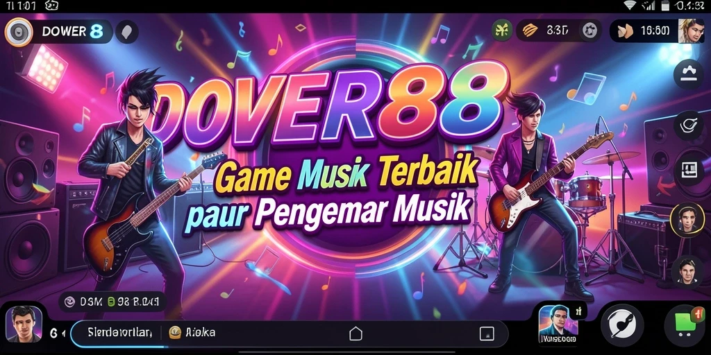 Screenshot gameplay DOWER88 menampilkan pengguna menikmati musik sambil bermain.