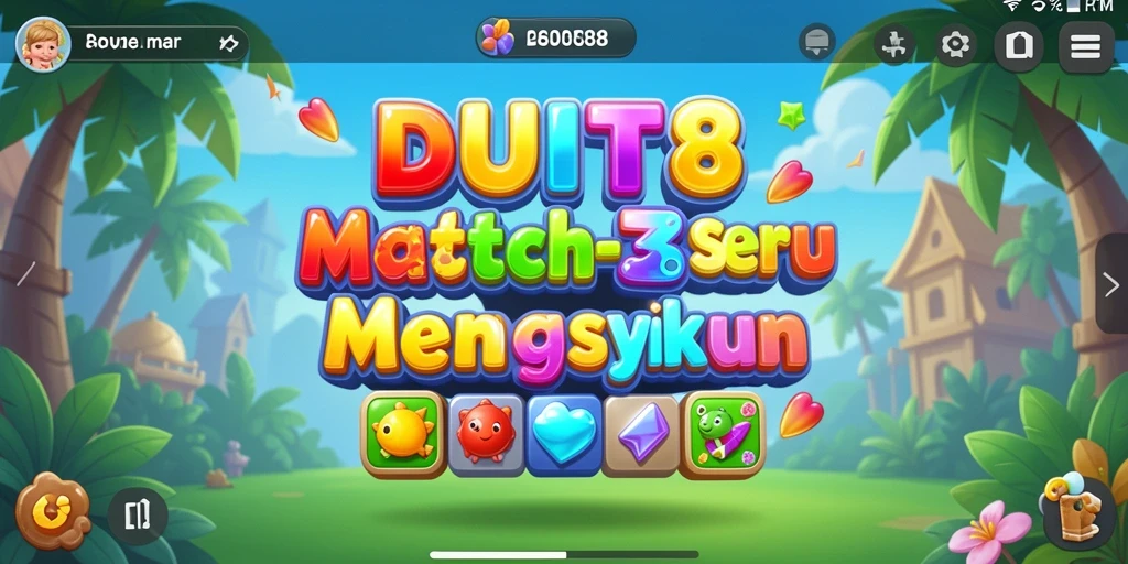 Tampilan gameplay mengasyikkan dari DUIT8 dalam mode Match-3.