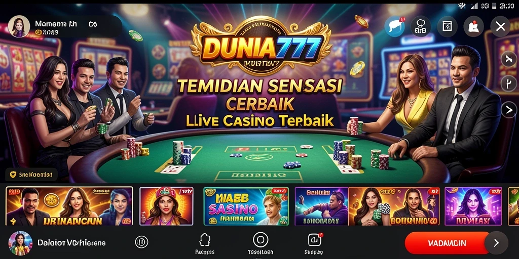 Screenshot gameplay DUNIA777 yang menampilkan momen mendebarkan di Live Casino.