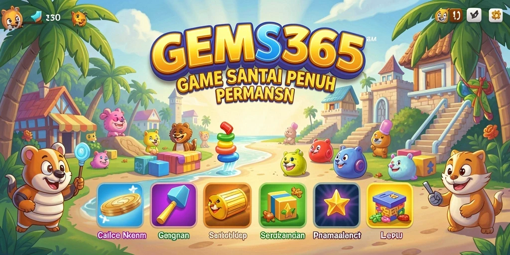 Tangkapan layar GEMS365 menampilkan gameplay yang seru dan menawan.