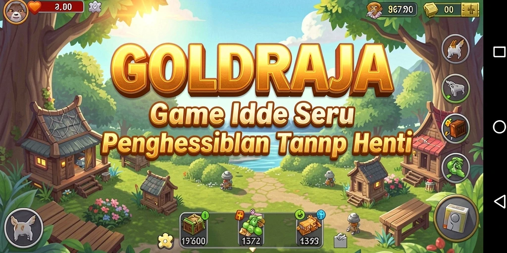 Tampilan gameplay GOLDRAJA dengan elemen Idle yang menarik.