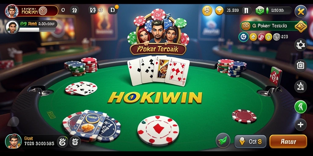 Screenshot HOKIWIN menampilkan situasi seru dalam permainan Poker.