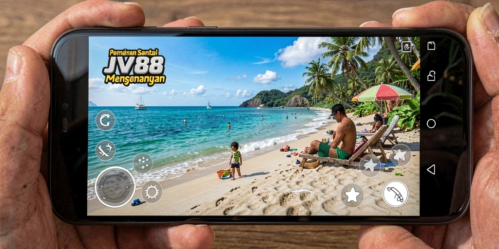 Gameplay JV88 menampilkan grafis cerah dan interaksi santai.