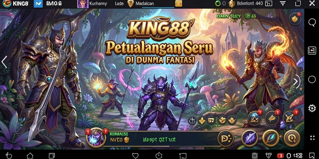 Tampilan gameplay petualangan KING88 yang menakjubkan dan mendebarkan.