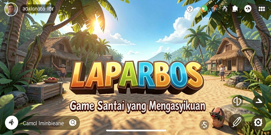 Tangkapan layar utama LAPARBOS menampilkan gameplay yang santai dan penuh warna.