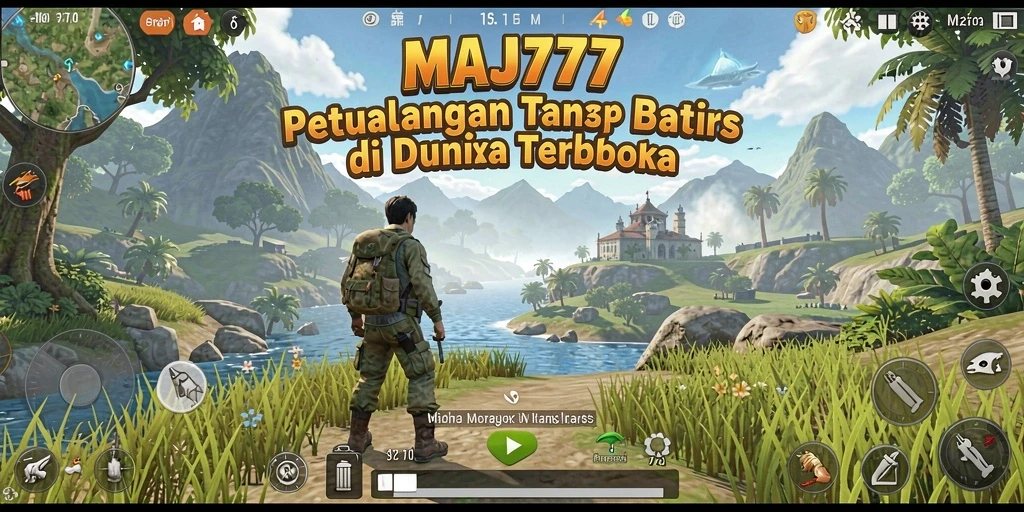 Screenshot menunjukkan petualangan mengesankan di dunia terbuka MAJ777.