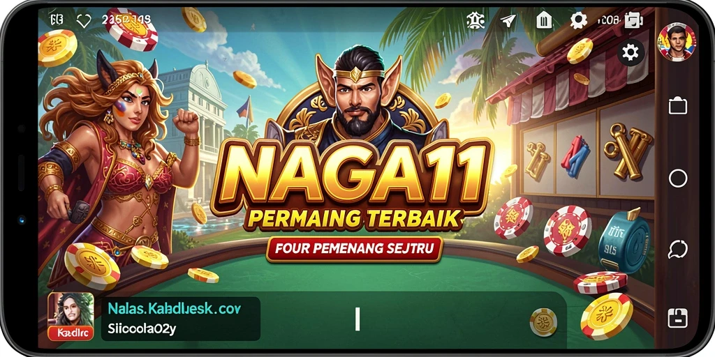 Screenshot gameplay NAGA11 menampilkan kegembiraan permainan Kasino yang seru.