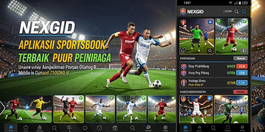 Screenshot NEXGID menampilkan antarmuka taruhan olahraga yang interaktif.