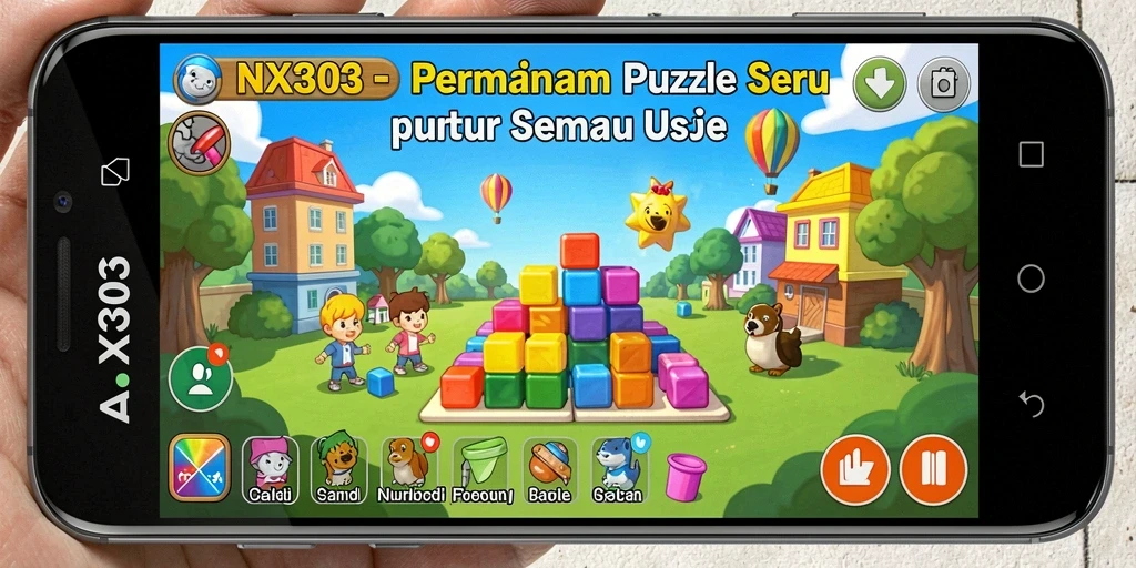 Tampilan gameplay NX303 yang menantang dan penuh warna.