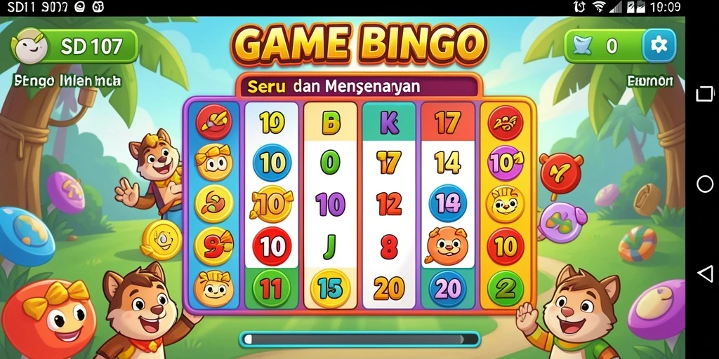 Tampilan gameplay seru dari SD107 dengan kartu Bingo yang menarik.