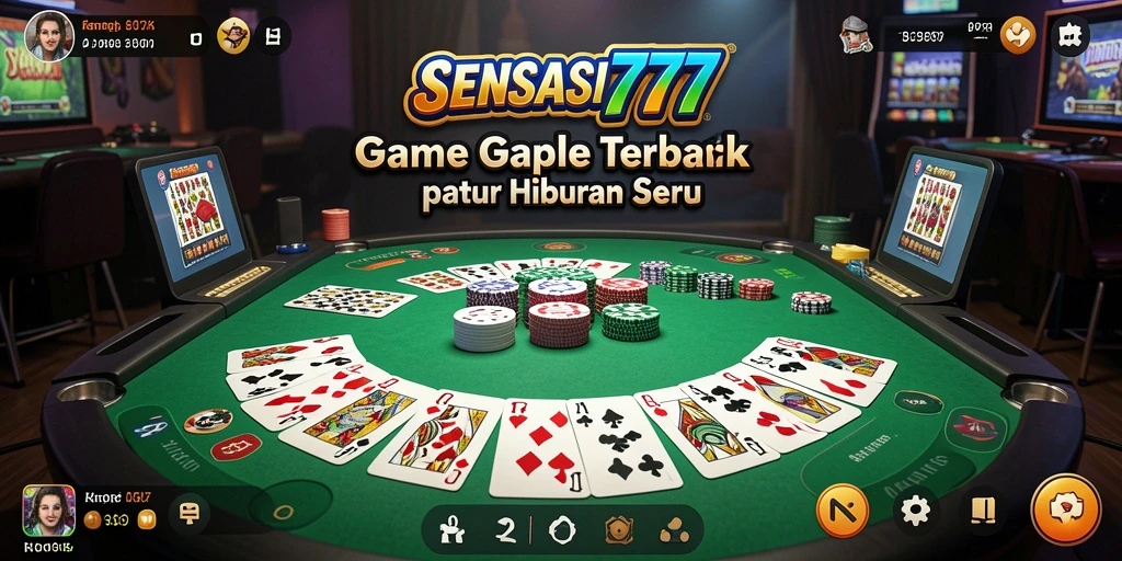 Gameplay seru SENSASI777 dalam permainan Gaple bersama teman-teman.