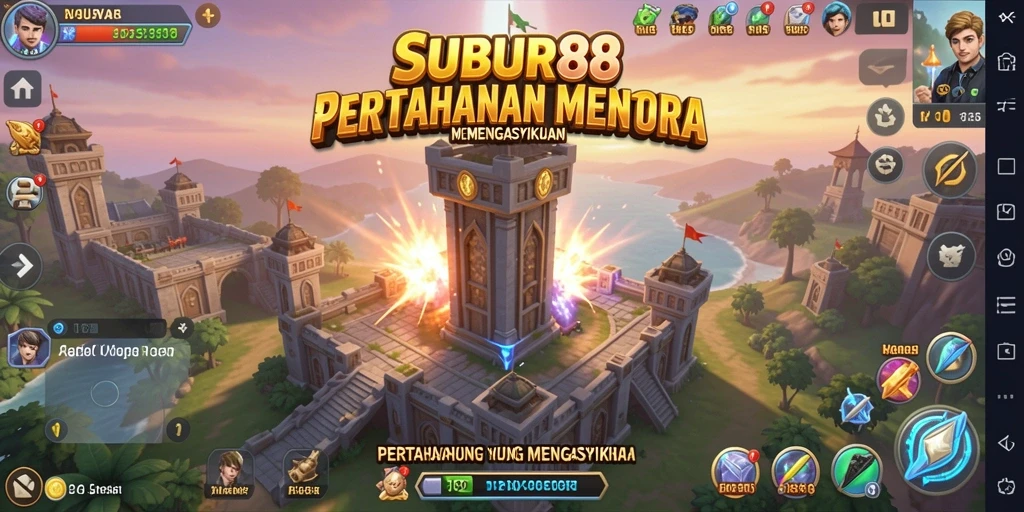 Gameplay menarik dari SUBUR88 menunjukkan menara yang siap bertahan.