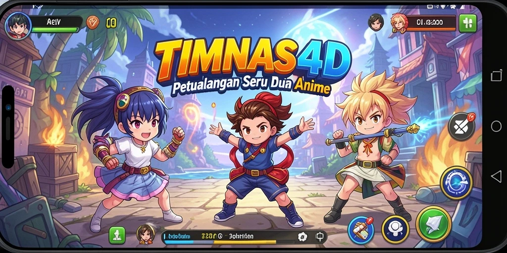 Screenshot utama TIMNAS4D menunjukkan aksi seru di dunia anime dengan karakter ikonik.