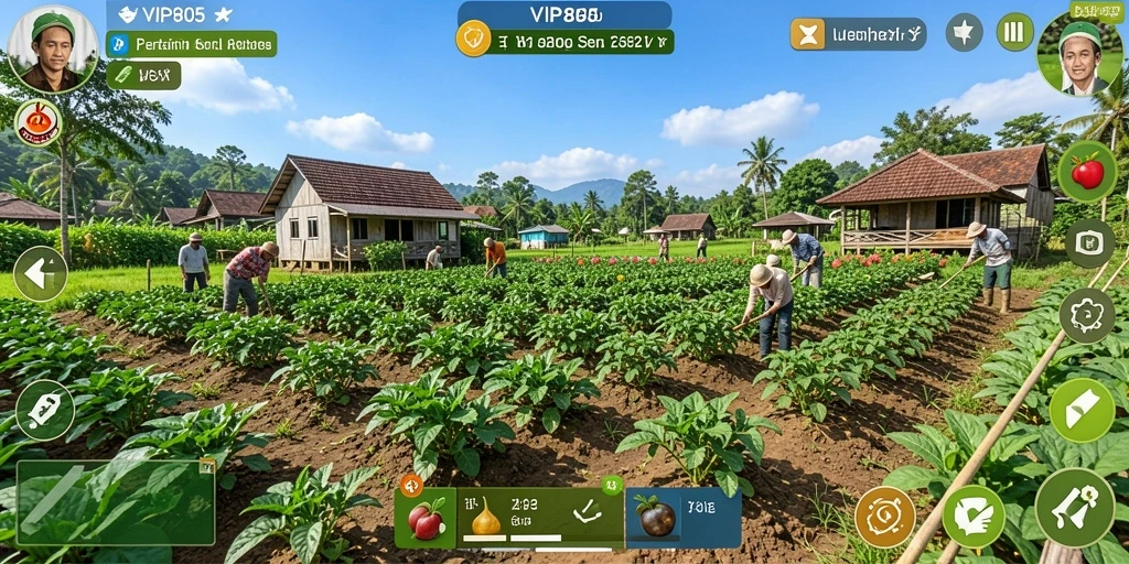 Tampilan gameplay <strong>VIP805</strong> yang menampilkan aktivitas pertanian seru.