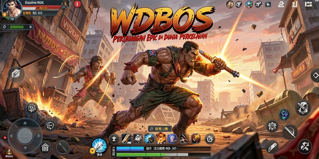 Gameplay WDBOS menampilkan pertarungan yang seru dan dinamis.