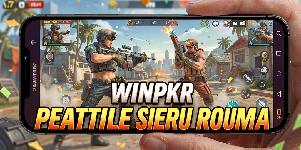 Tangkapan layar WINPKR menampilkan pertarungan seru dan strategi tim dalam gameplay Battle Royale.